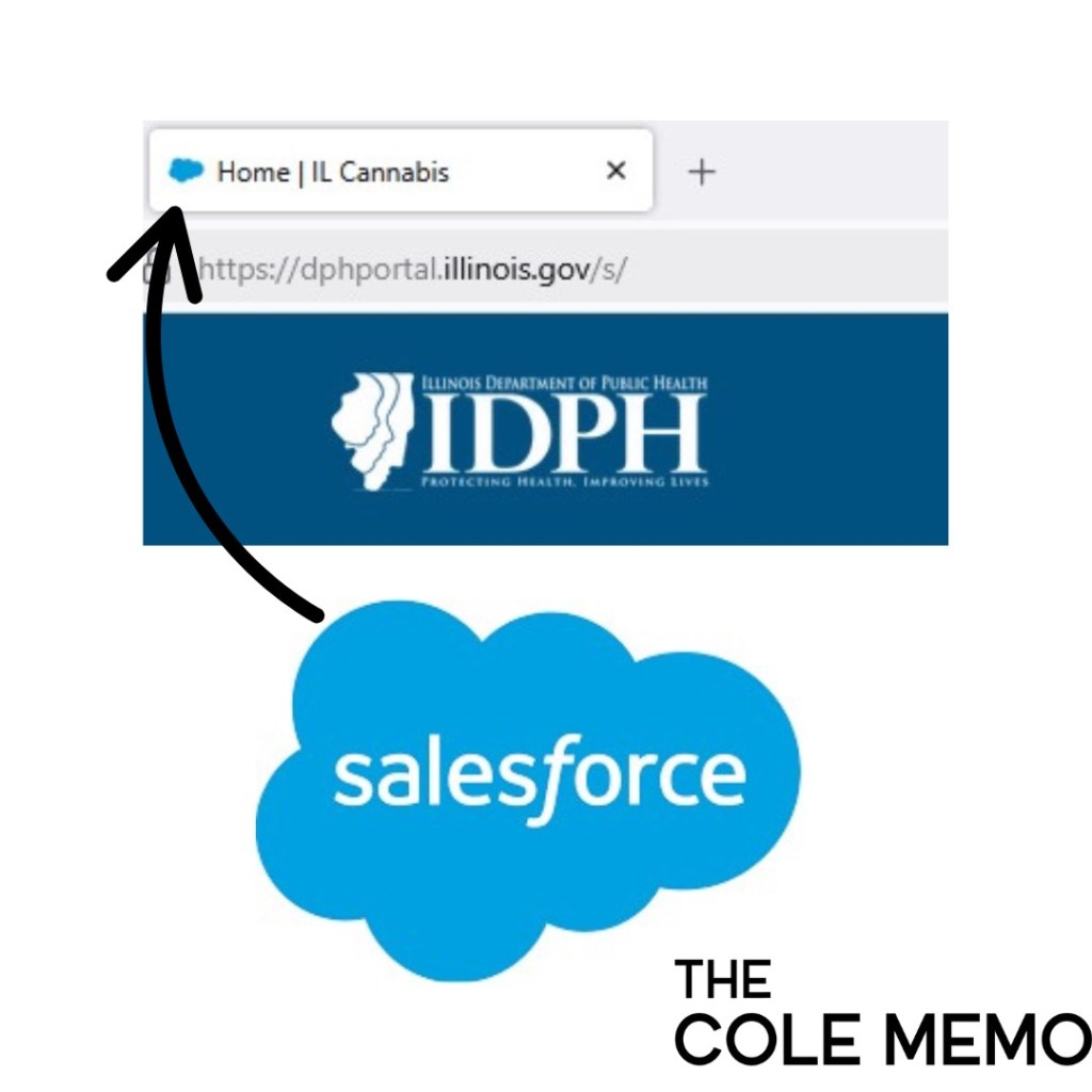Screenshot shows Salesforce branding visible upon logging into the Medical Cannabis Portal
